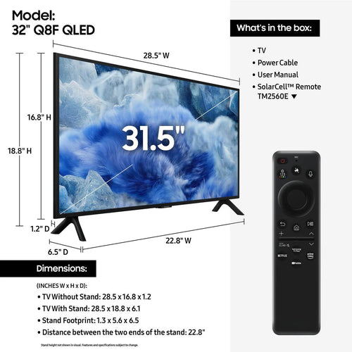 32" 4K HDR Smart QLED TV